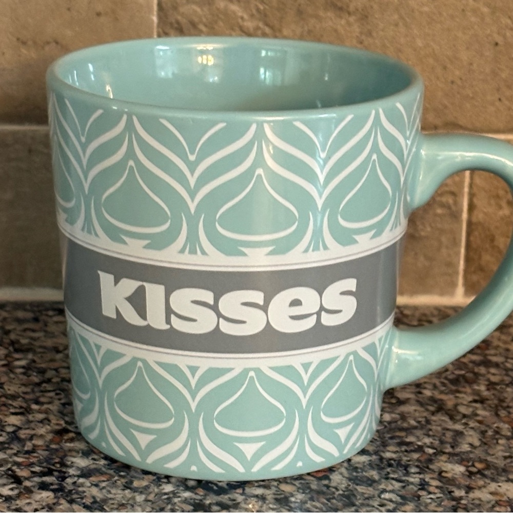 Hershey’s “Kisses” Teal Mug with White Pattern
